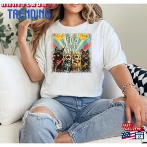 Legendary Feline Rockstars Concert Poster Tee Guitar Cat Tshirt Classic Unisex